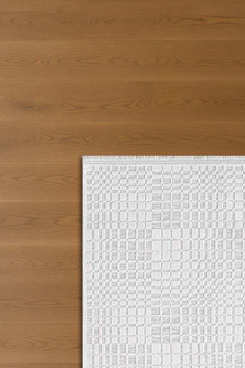 Seren Zani NF01A Gri Bej Geometik Desenli Halı