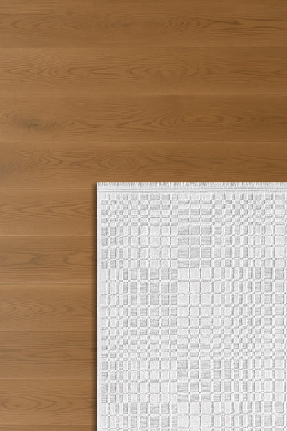 Seren Zani NF01A Gri Bej Geometik Desenli Halı