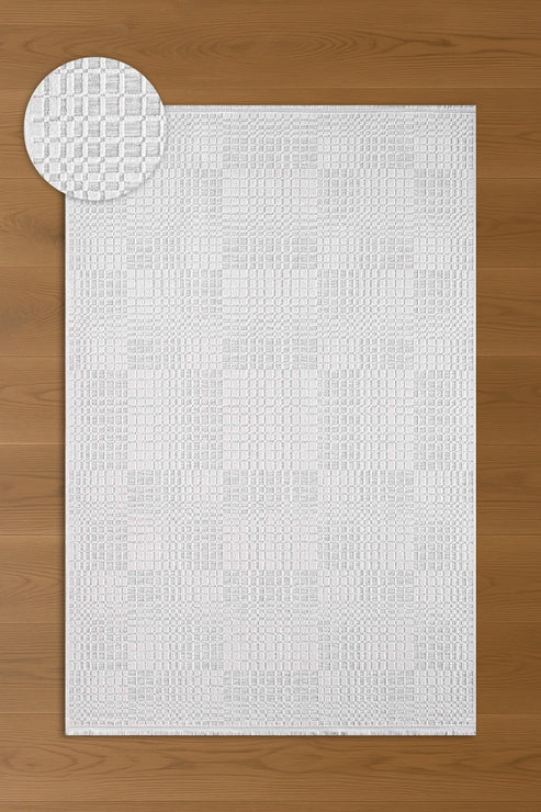Seren Zani NF01A Gri Bej Geometik Desenli Halı