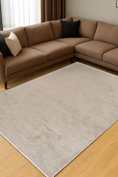 Ecole Zira QF01A Bej Modern Salon ve Oturma Odası Halısı