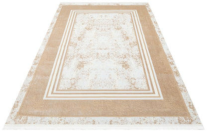 ST 17 BEIGE XW  - SATEEN - Hav Toz Vermez Yıkanabilir Kaymaz İnce Dokuma Modern Halı 