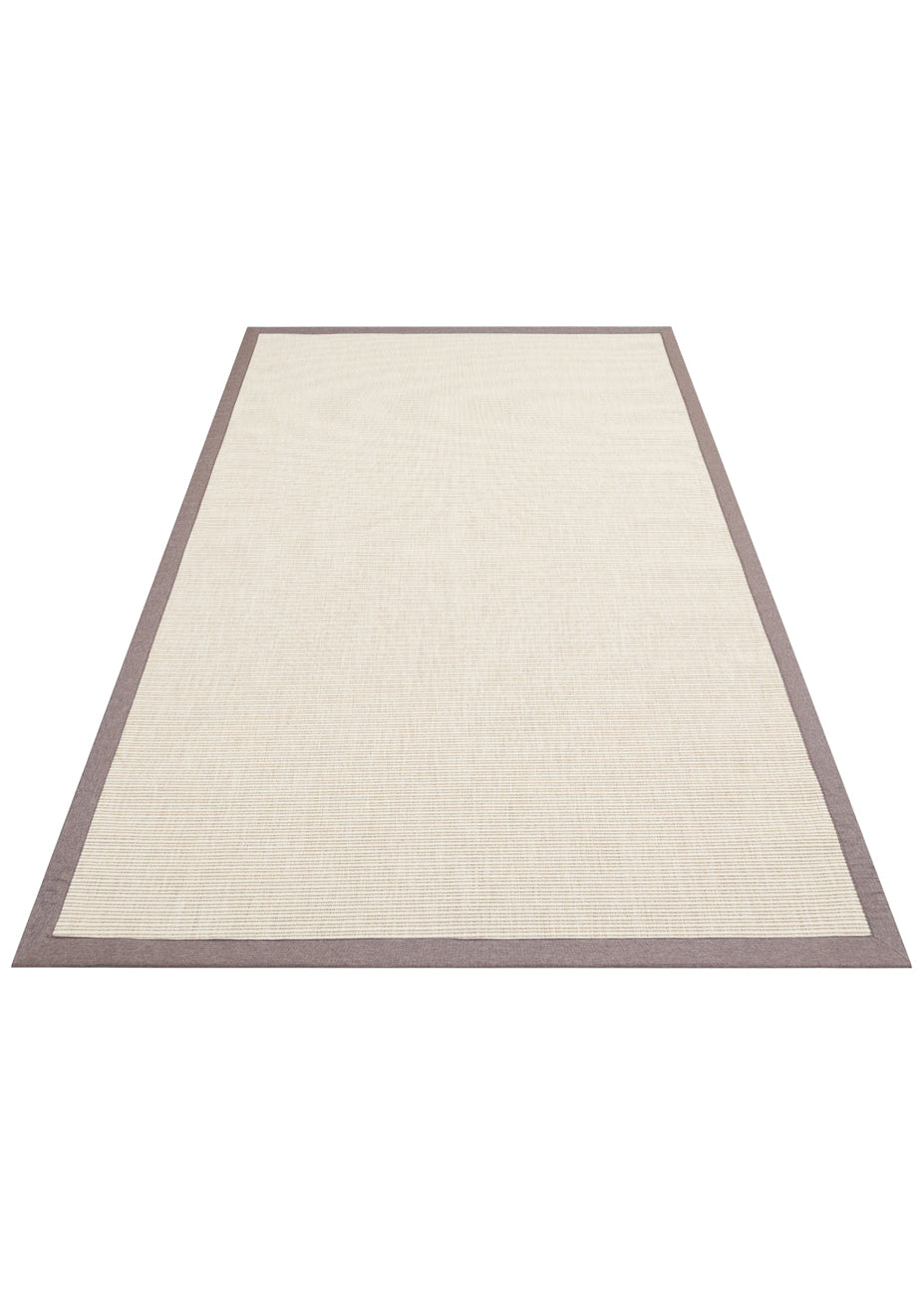 VENTURA SISAL VNT 2706 CREAM BRD MOUSE  İç ve Dış Mekan Kullanımına Uygun Hav Vermeyen Kolay Temizlenebilir Bordürlü Sisal Görünümlü Halı
