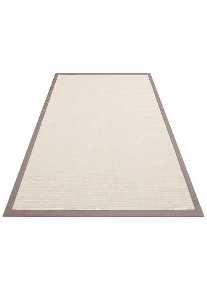 VENTURA SISAL VNT 2706 CREAM BRD MOUSE  İç ve Dış Mekan Kullanımına Uygun Hav Vermeyen Kolay Temizlenebilir Bordürlü Sisal Görünümlü Halı