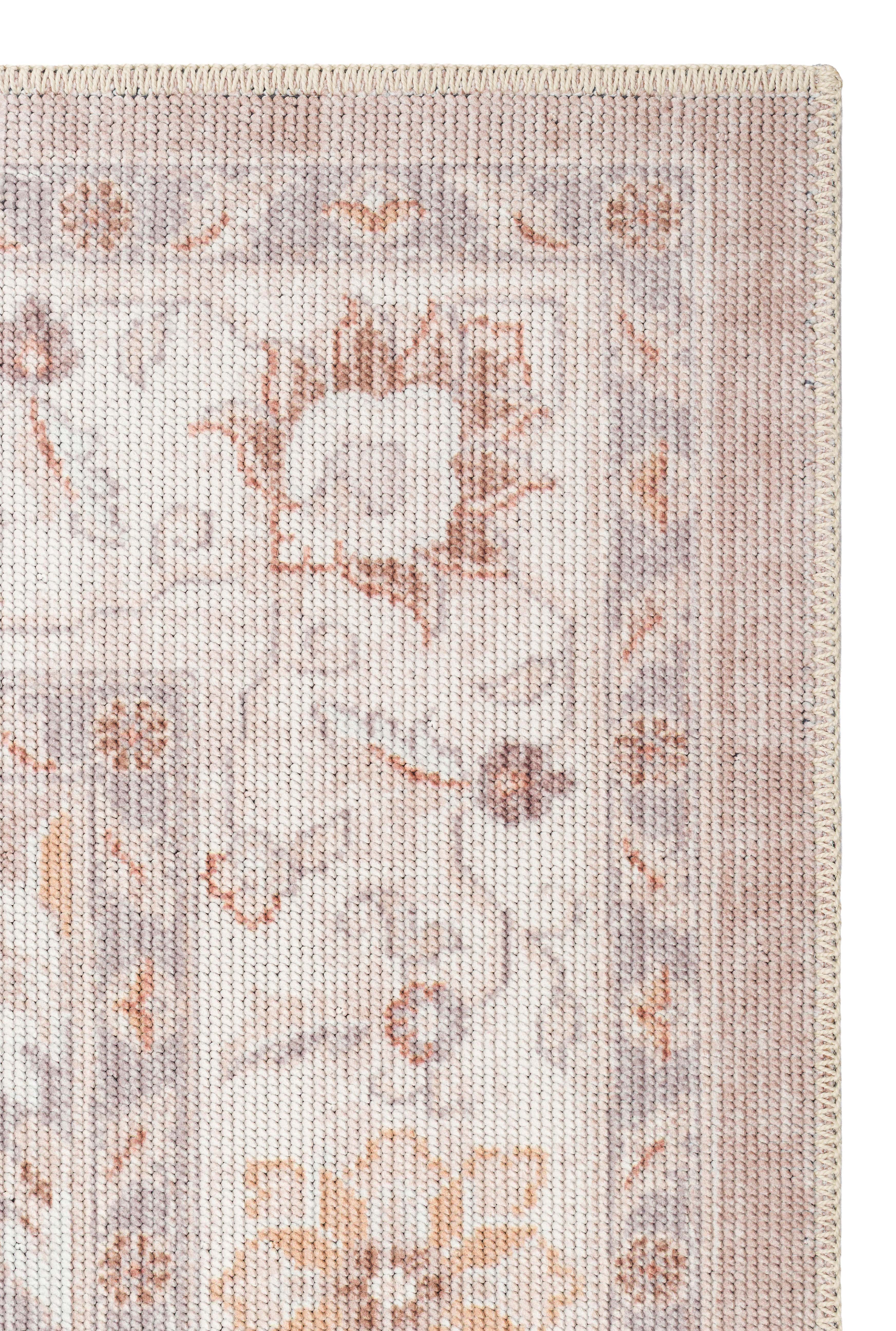  Elista Vintage ELS 203 Krem Bej Vintage Bukle Dokuma Yumuşak Halı Kaymaz Tabanlı Yıkanabilir İnce Modern Dekoratif Halı