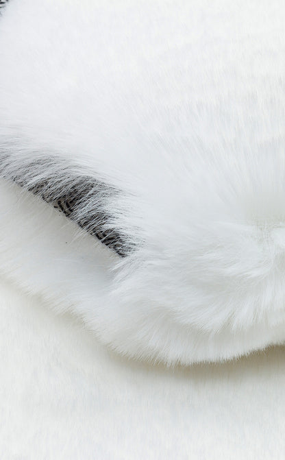 PF SINGLE CREAM  - PUFFY - Yumuşak Tuşeli Yıkanabilir Kaymaz Tabanlı Suni Kürk