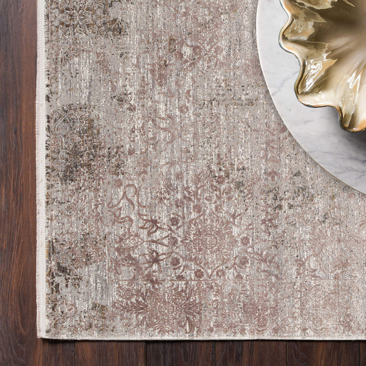  FRESCO DYED FSD 01 Bej - Eskitme Dokulu Işıltılı Salon Halısı