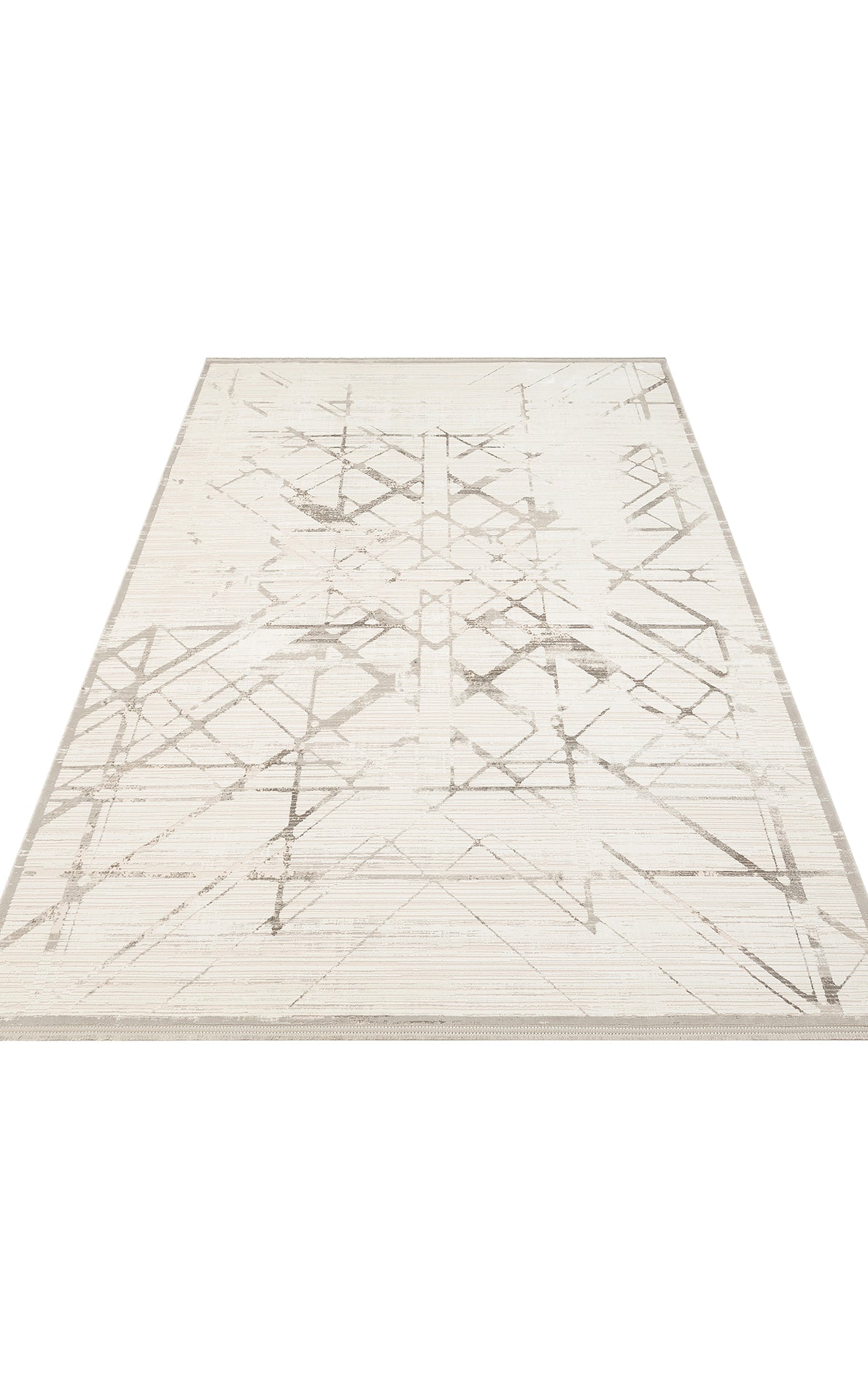 Padona PDN 02 Krem Gri - Extra Yumuşak Dokulu Sık Dokuma Modern Eskitme Desenli Halı