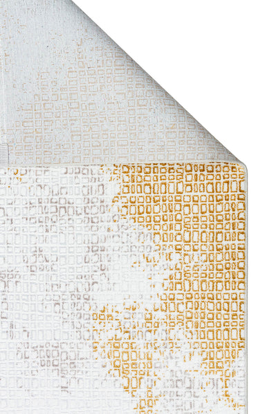 ST 108 CREAM GOLD  - SATEEN - Yıkanabilir Kaymaz Tabanlı Hav Vermez Sık Dokuma Modern Halı