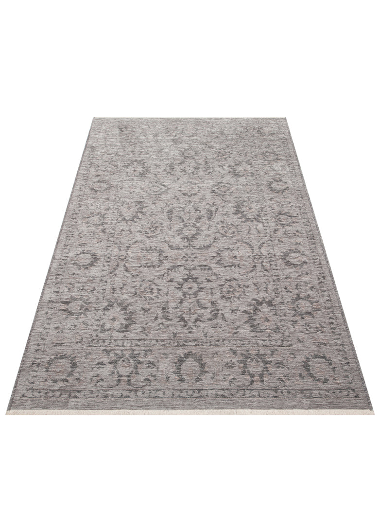 Liza LIZ 03 Gri XW - Düz Pamuk Dokulu Kilim Kaymaz Tabanlı, Yıkanabilir, Uzun Ömürlü Kilim