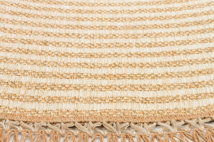 BRK 07 IVORY  - BROOKLYN - Hasır Görünümlü Kaymaz Renkli Dokuma Modern Kilim
