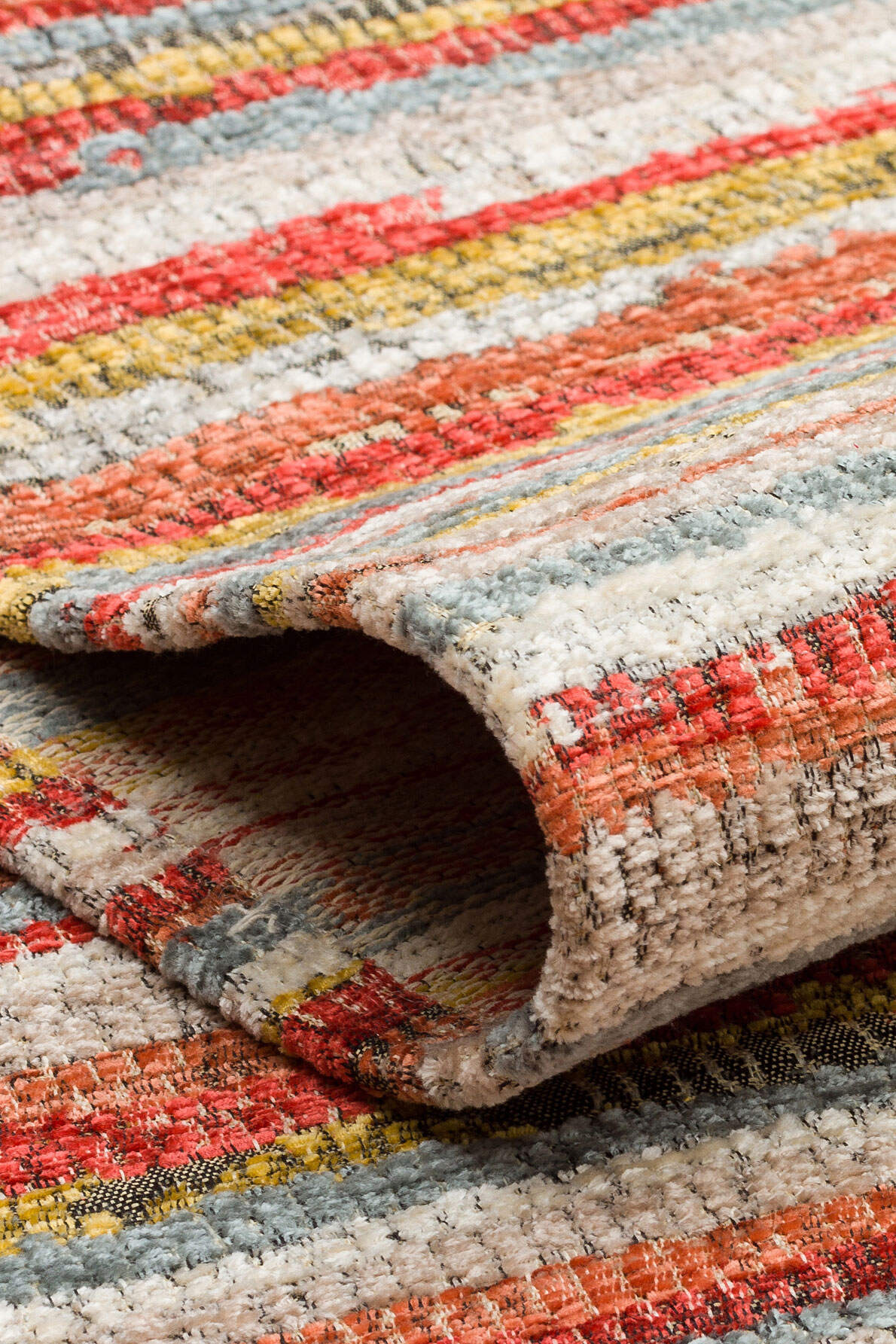 BRK 12 MULTY  - BROOKLYN - Hasır Görünümlü Kaymaz Renkli Dokuma Modern Kilim