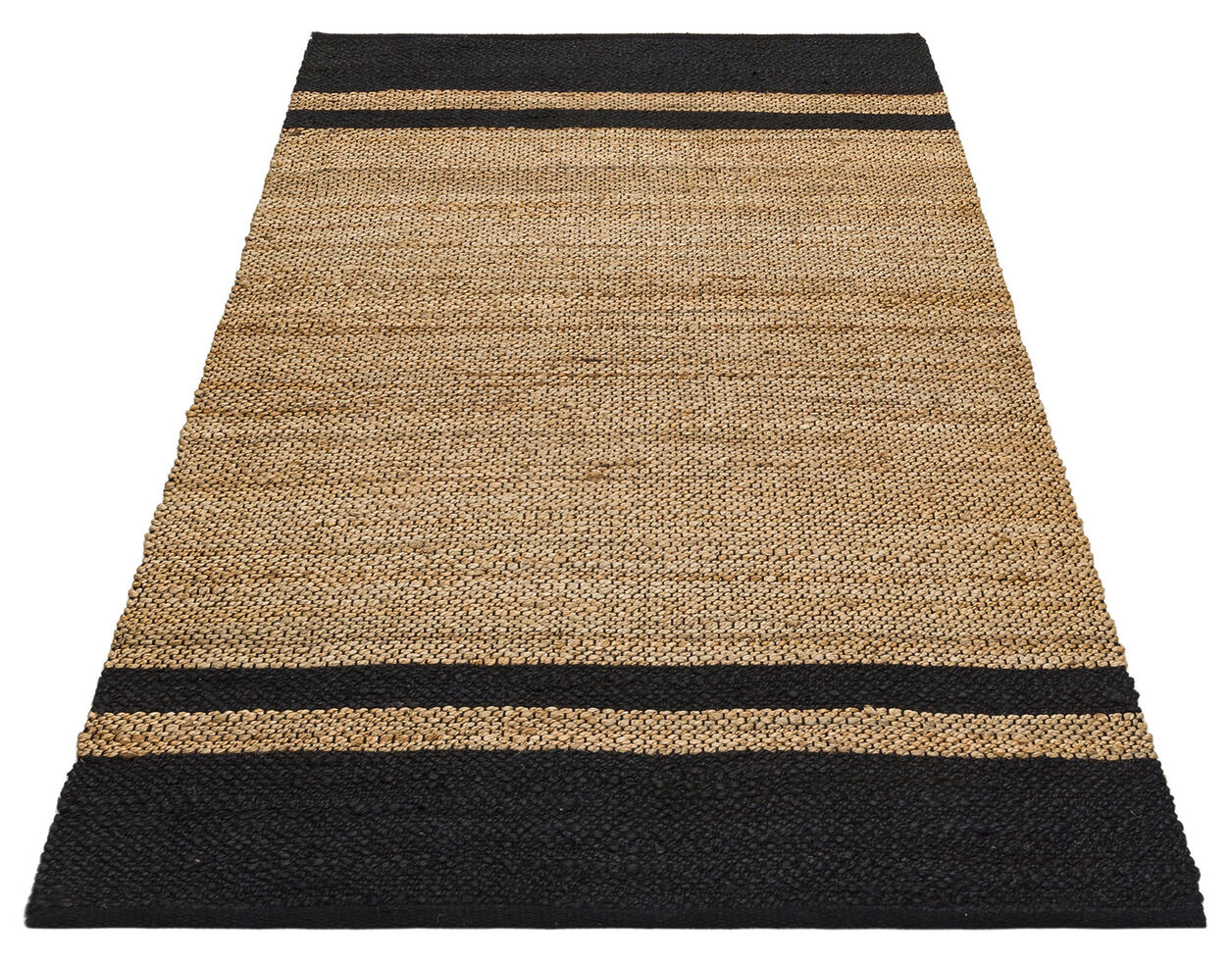 Echo ECH 07 NATURAL Siyah - Çift Taraflı Doğal El Dokuma Jüt Halı