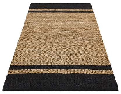 Echo ECH 07 NATURAL Siyah - Çift Taraflı Doğal El Dokuma Jüt Halı