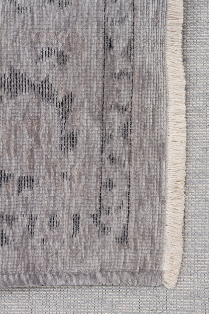 Liza LIZ 03 Gri XW - Düz Pamuk Dokulu Kilim Kaymaz Tabanlı, Yıkanabilir, Uzun Ömürlü Kilim