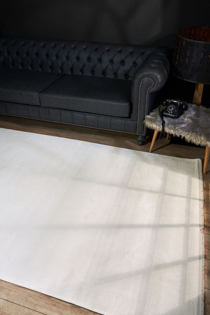 Serenity 7821 Krem - Viskon Dokuma Halı | Modern Gri Salon Halısı