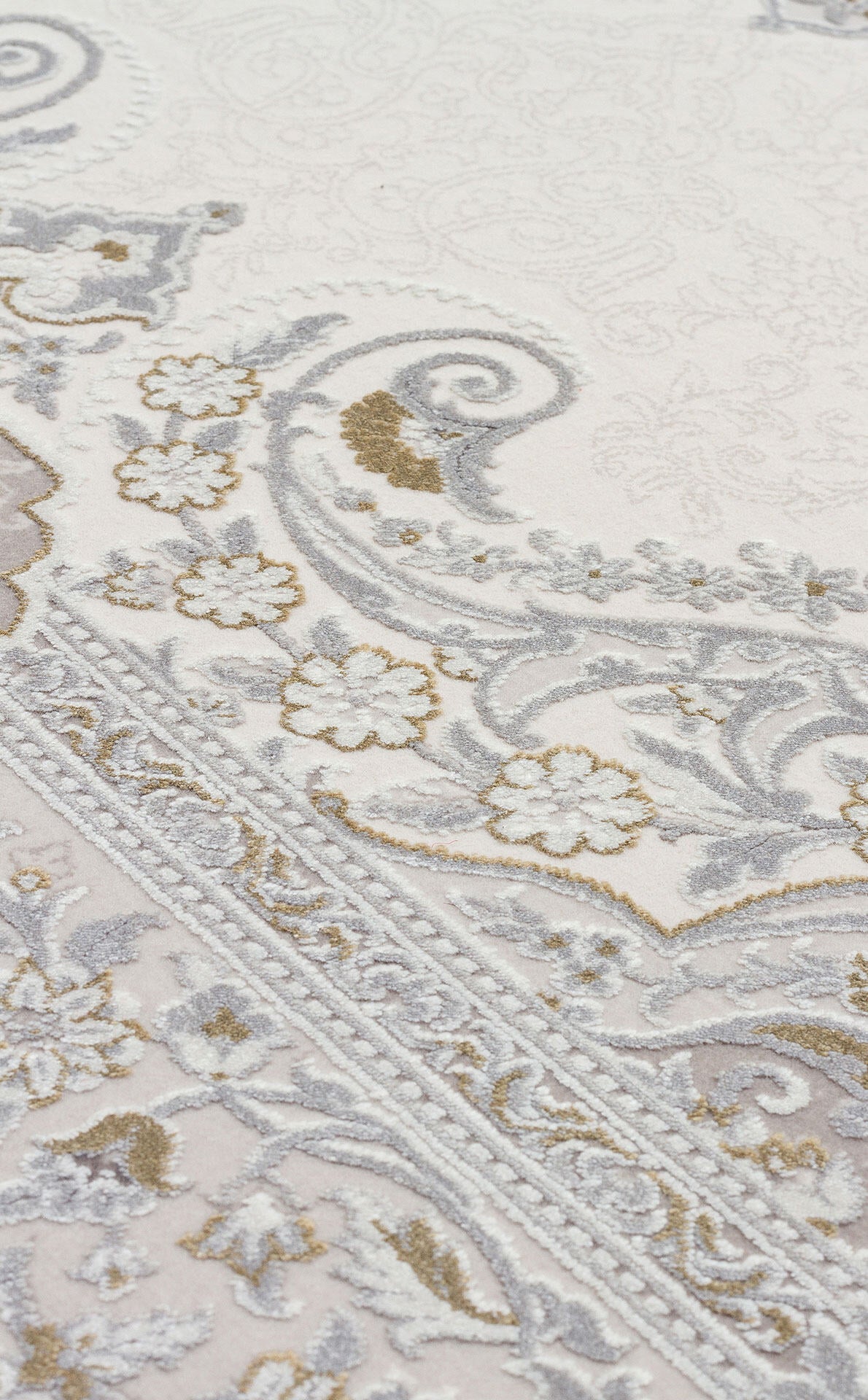 PLM 01 CREAM GREY  - PALMIRA - Yüksek Kaliteli Sık Dokuma Modern Salon Halısı