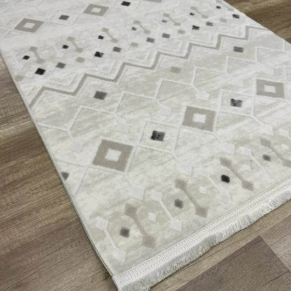 Dekor Modern Halı 1056 Gri  Yumuşak Dokulu Saçaksız Salon Halısı