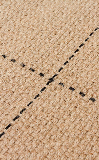 DLH 01 BLACK  - DELHİ - Jüt ve Pamuk ile Üretilen Çift Taraflı Modern Kilim