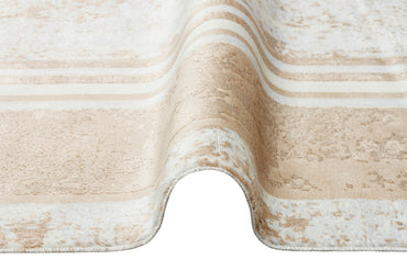 ST 17 BEIGE XW  - SATEEN - Hav Toz Vermez Yıkanabilir Kaymaz İnce Dokuma Modern Halı 