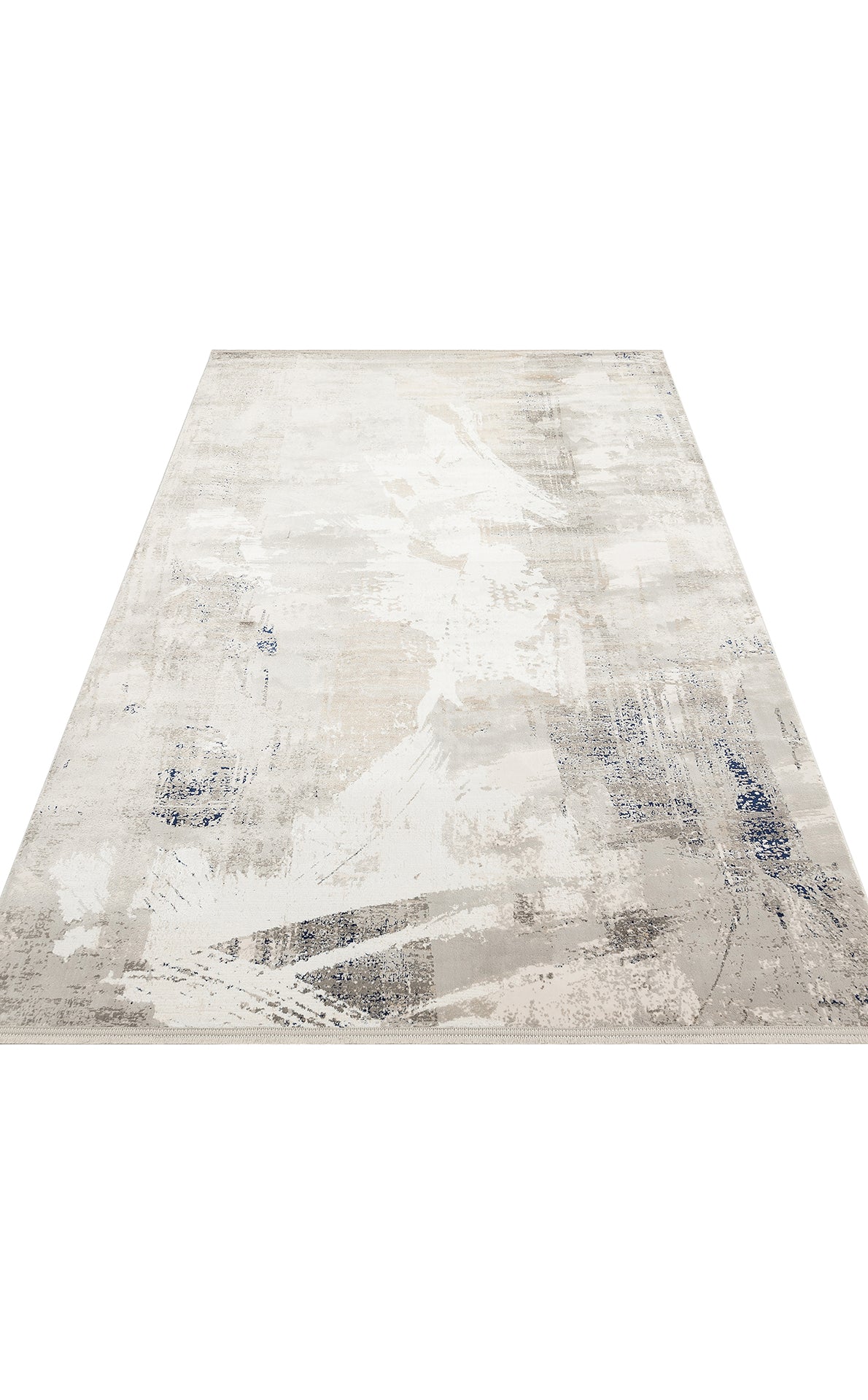 Padona PDN 06 Gri Navy - Extra Yumuşak Dokulu Sık Dokuma Modern Eskitme Desenli Halı