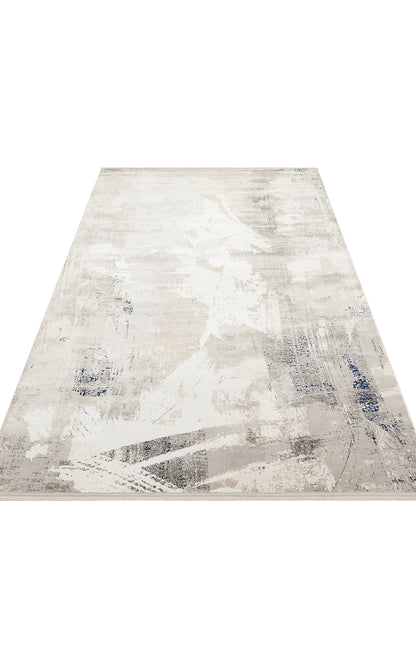 Padona PDN 06 Gri Navy - Extra Yumuşak Dokulu Sık Dokuma Modern Eskitme Desenli Halı