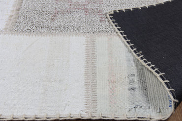 ALC 01 BEIGE  - ALACATI - Geleneksel Kendir Patchwork Kilim