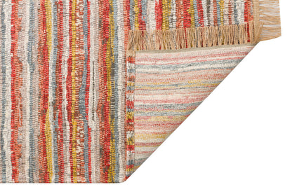 BRK 12 MULTY  - BROOKLYN - Hasır Görünümlü Kaymaz Renkli Dokuma Modern Kilim