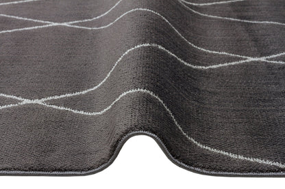 URB 02 BLACK GREY  - URBAN - Etnik Desenlere Sahip Hav Toz Vermez Yumuşak Dokulu Modern Halı