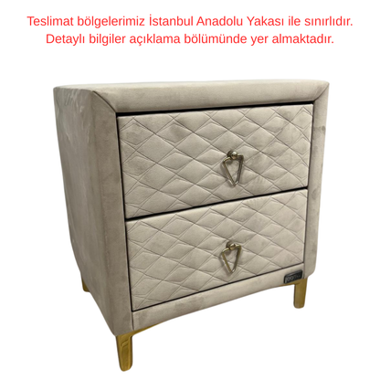 Luxia Glass Komodin - Gri