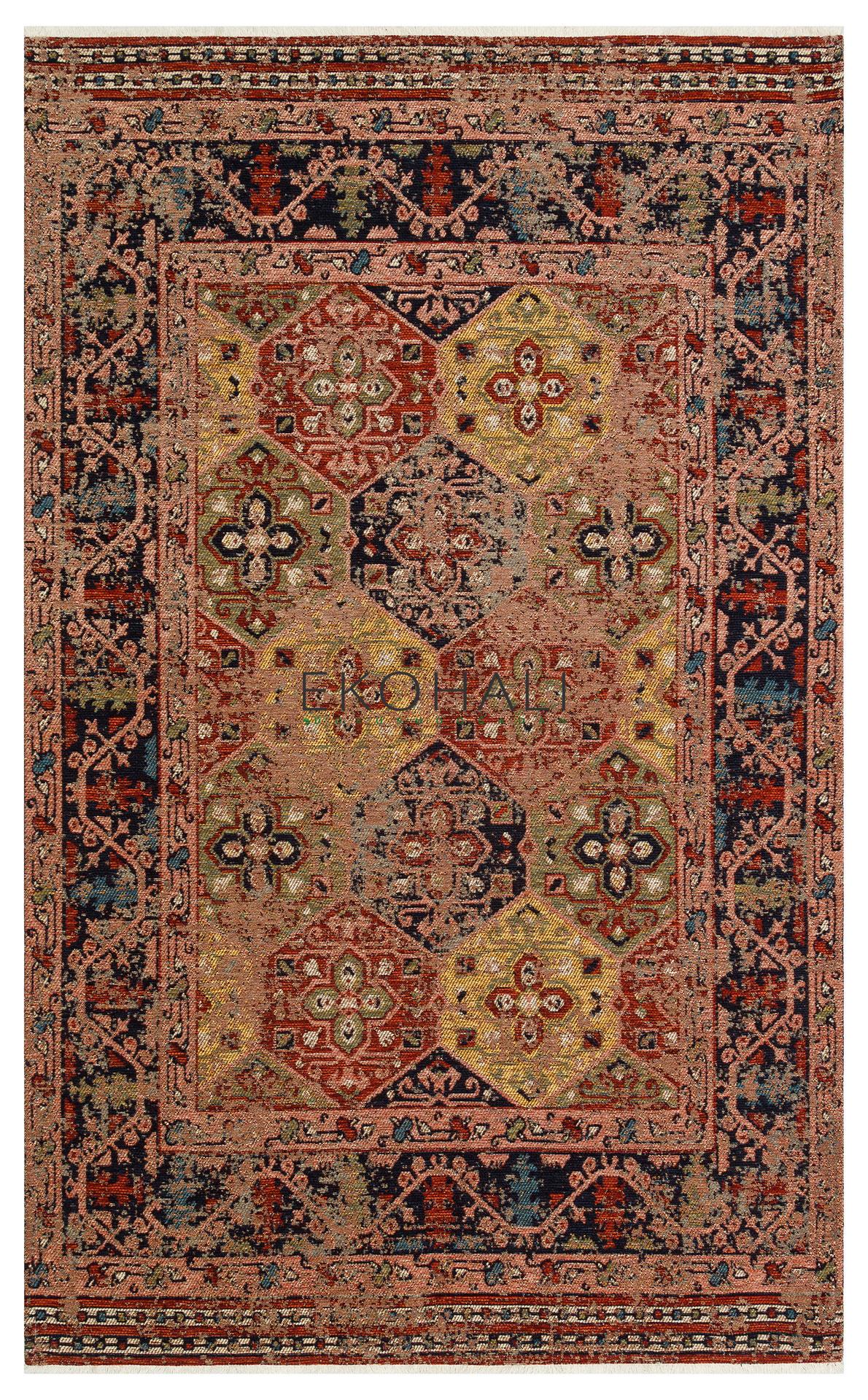Anadolu Kilim AND 01 MULTY - Yıkanabilir Kaymaz Kilim | Anadolu Desen Kilim