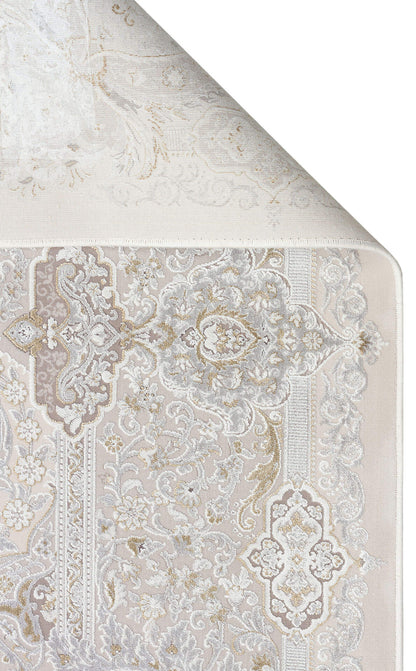 PLM 01 CREAM GREY  - PALMIRA - Yüksek Kaliteli Sık Dokuma Modern Salon Halısı