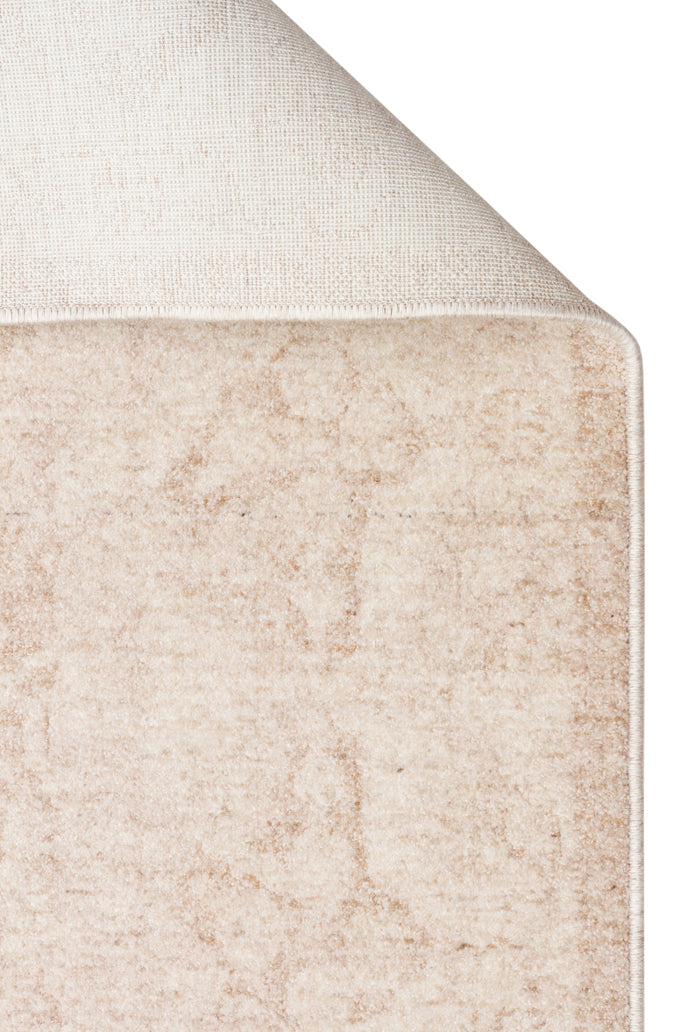 Shiraz SHR 01 Krem - Vintage Eskitme Desenli Yumuşak Dokulu Modern Makine Halısı