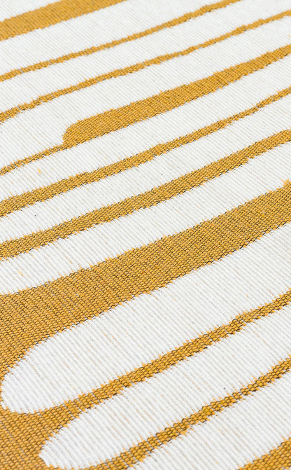 ARN 10 WHITE YELLOW  - ARYA NEO - Yıkanabilir Kaymaz Tabanlı Modern Pamuk Kilim