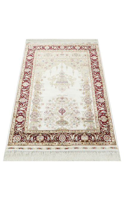 Isfahan Seccade ISF SCD 01 Krem - Viskon Klasik Desenli Seccade Sık Dokuma Seccade