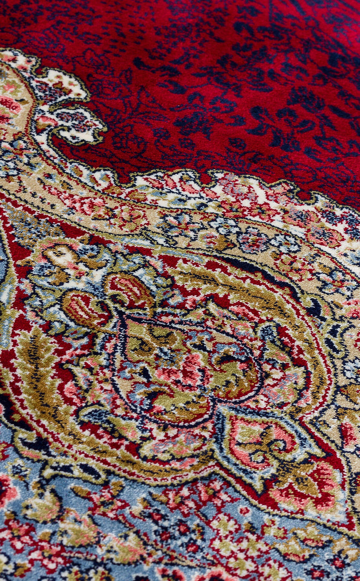 Isfahan Seccade  ISF 02 Kırmızı - Viskon Klasik Desenli Seccade Sık Dokuma Seccade