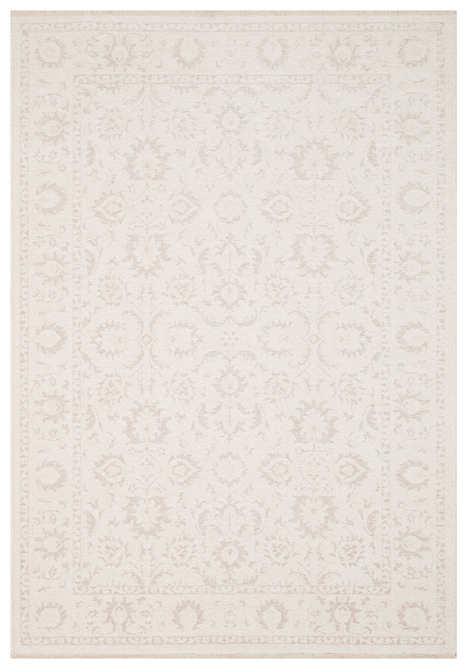 Liza LIZ 03 Beyaz XW - Düz Pamuk Dokulu Kilim Kaymaz Tabanlı, Yıkanabilir, Uzun Ömürlü Kilim