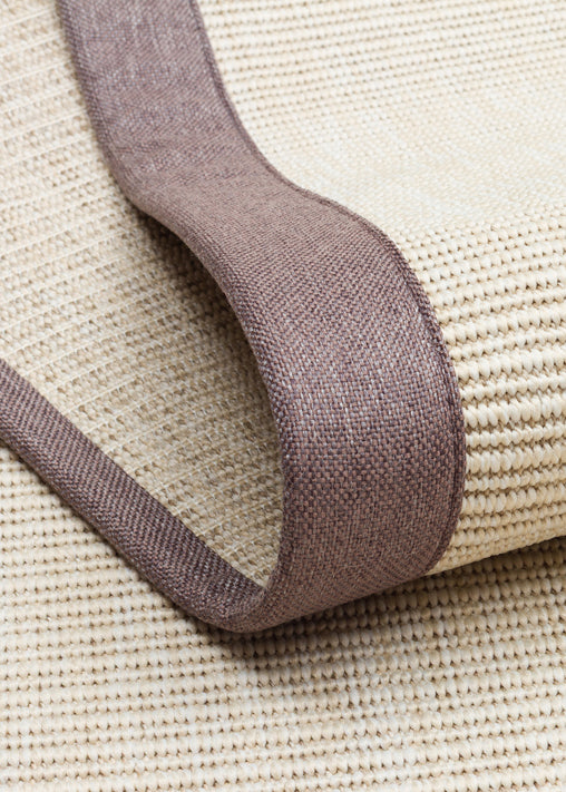 VENTURA SISAL VNT 2706 CREAM BRD MOUSE  İç ve Dış Mekan Kullanımına Uygun Hav Vermeyen Kolay Temizlenebilir Bordürlü Sisal Görünümlü Halı