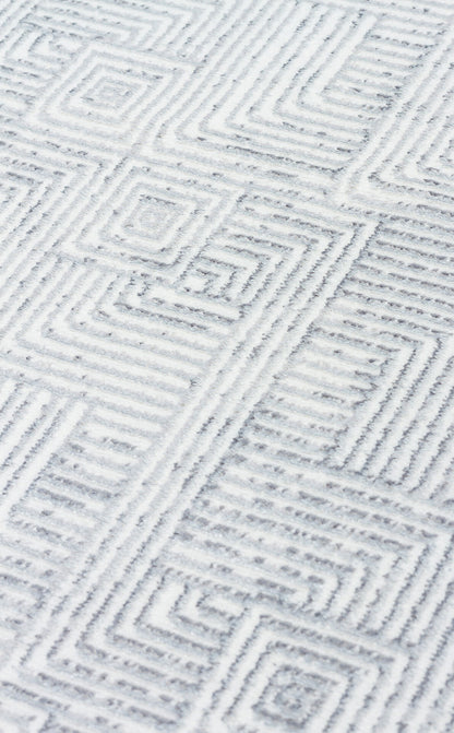 ST 109 CREAM GREY  - SATEEN - Yıkanabilir Kaymaz Tabanlı Hav Vermez Sık Dokuma Modern Halı