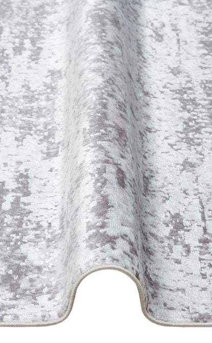 ST 112 GREY  - SATEEN - Yıkanabilir Kaymaz Tabanlı Hav Vermez Sık Dokuma Modern Halı