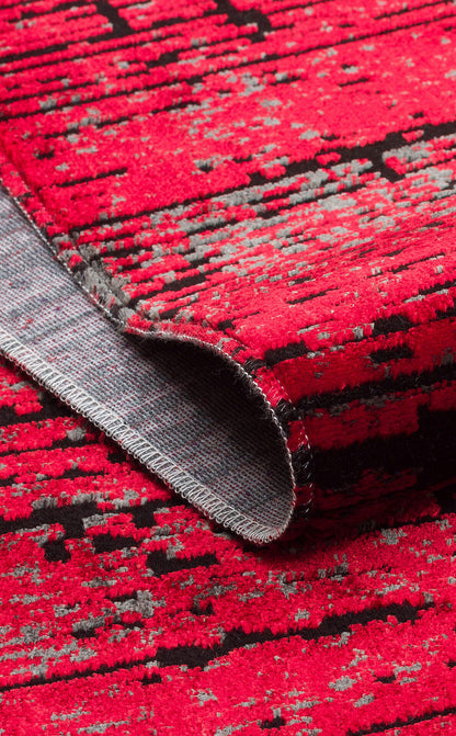 ST 20 RED XW  - SATEEN - Hav Toz Vermez Yıkanabilir Kaymaz İnce Dokuma Modern Halı 