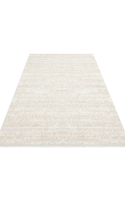 ST 101 BEIGE XW  - SATEEN - Hav Toz Vermez Yıkanabilir Kaymaz İnce Dokuma Modern Halı 