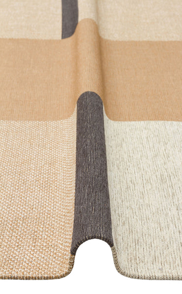 BRK 14 NATURAL GREY  - BROOKLYN - Hasır Görünümlü Kaymaz Renkli Dokuma Modern Kilim