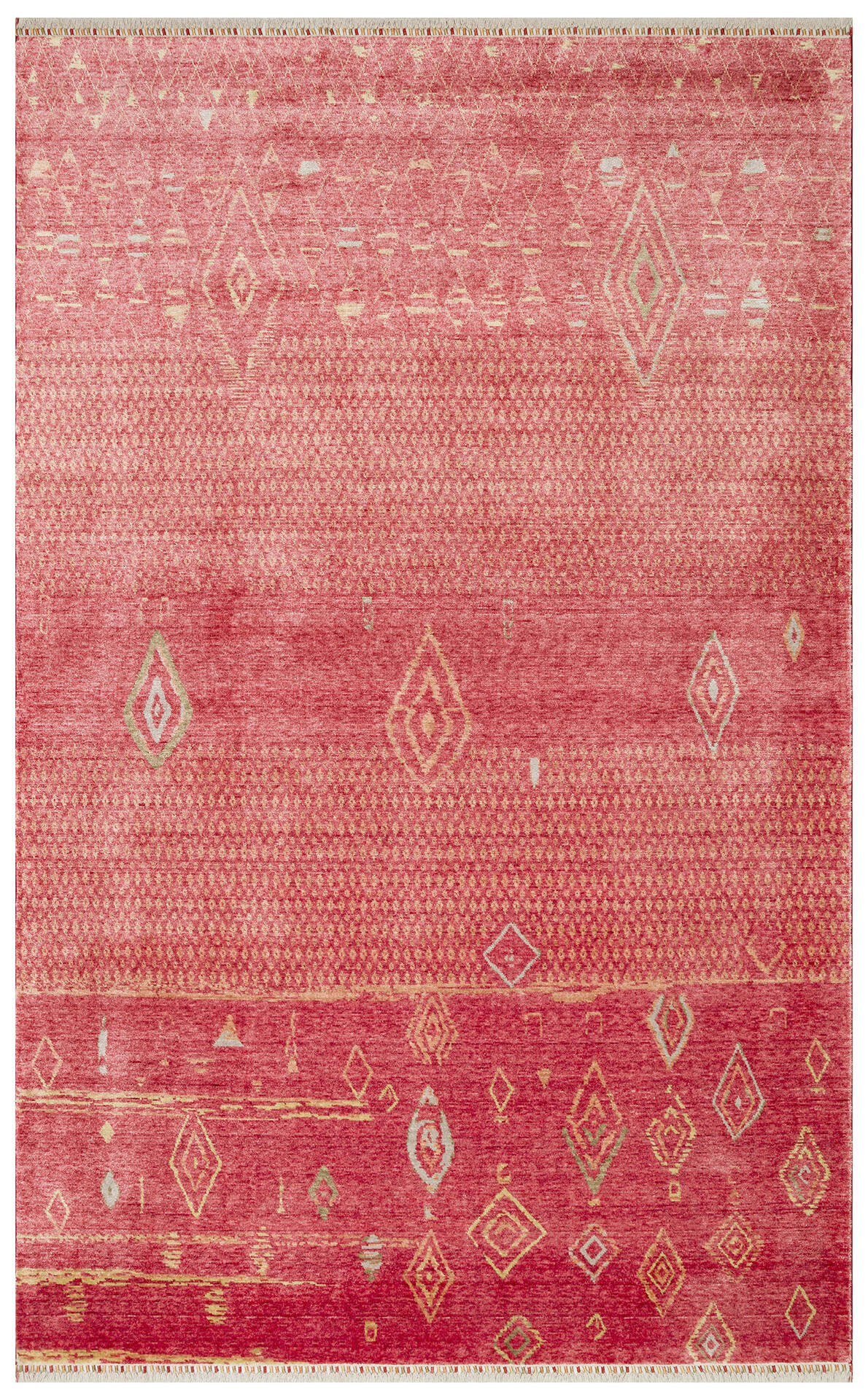Zara ZR 15 Kırmızı Autumn Özel Tezgah Kolay Temizlenebilir Hav Bırakmayan Otantik Modern Uşak Halısı