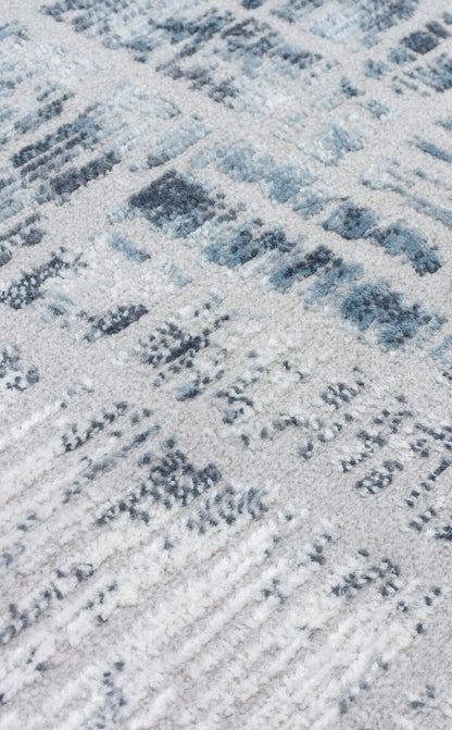 LGS 15 GREY BLUE  - LAGOS - Hav Toz Vermez Eskitme Desenli Modern Makine Halısı