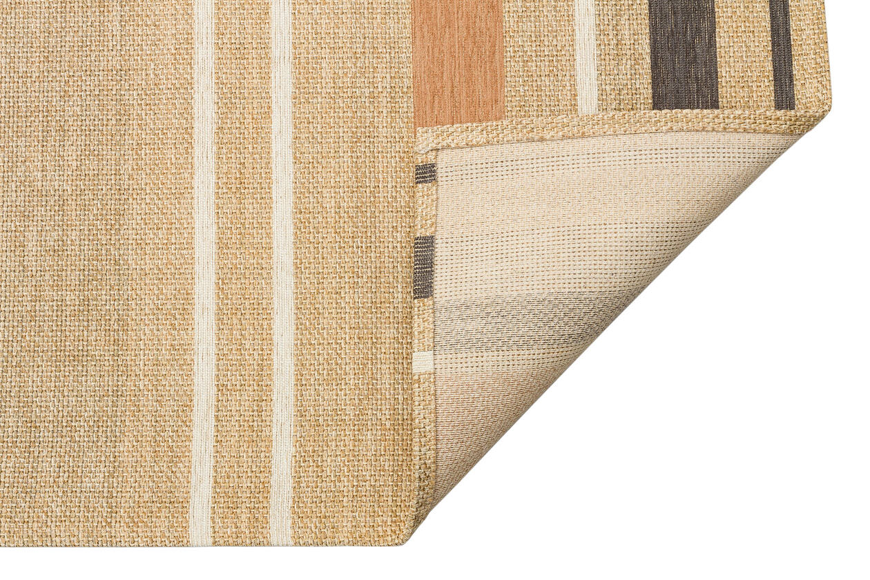 BRK 06 NATURAL TERRA  - BROOKLYN - Hasır Görünümlü Kaymaz Renkli Dokuma Modern Kilim