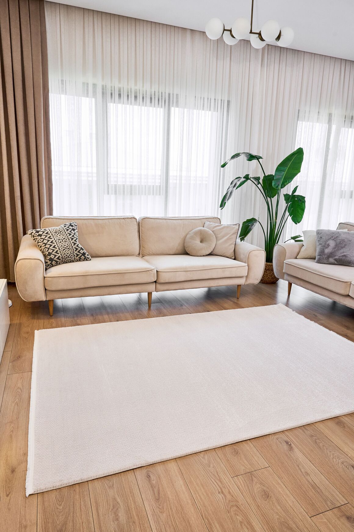 Azur 6541 Açık Gri - Modern Akrilik Halı | Salon Oturma Halısı