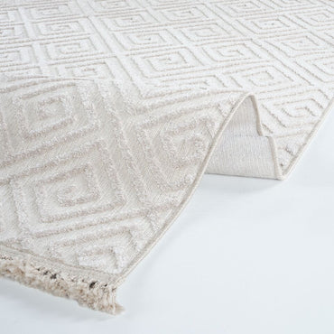 Anemon 6812 Krem - Polyester Dokuma Halı | İskandinav Salon Halısı