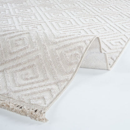 Anemon 6812 Krem - Polyester Dokuma Halı | İskandinav Salon Halısı