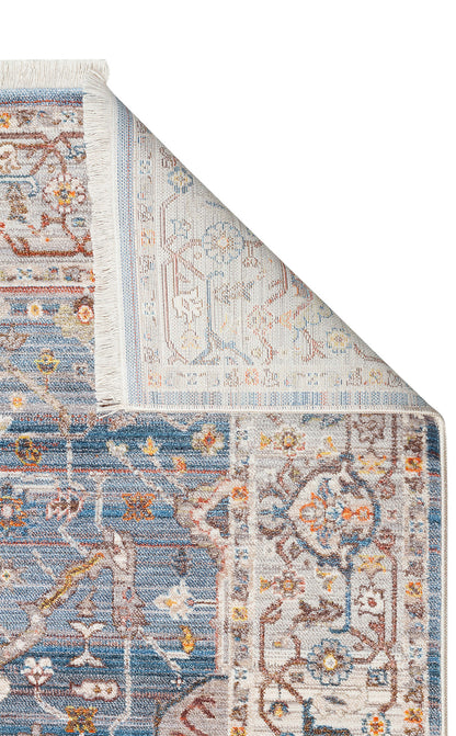 Pietra 01 NAVY GREY Sıcak Renk Tonlu Etnik Desenli Yumuşak Dokulu Makine Halısı