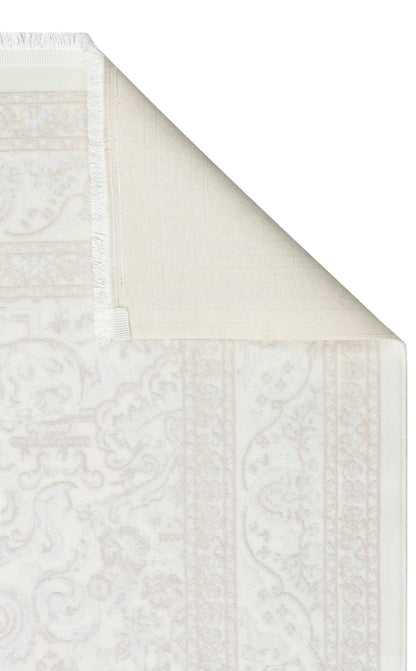 ST 18 WHITE XW  - SATEEN - Hav Toz Vermez Yıkanabilir Kaymaz İnce Dokuma Modern Halı 